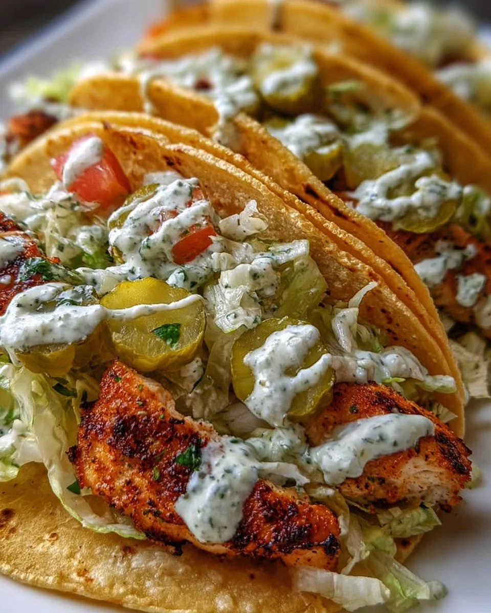 Dill Pickle Ranch Smash Chicken Tacos