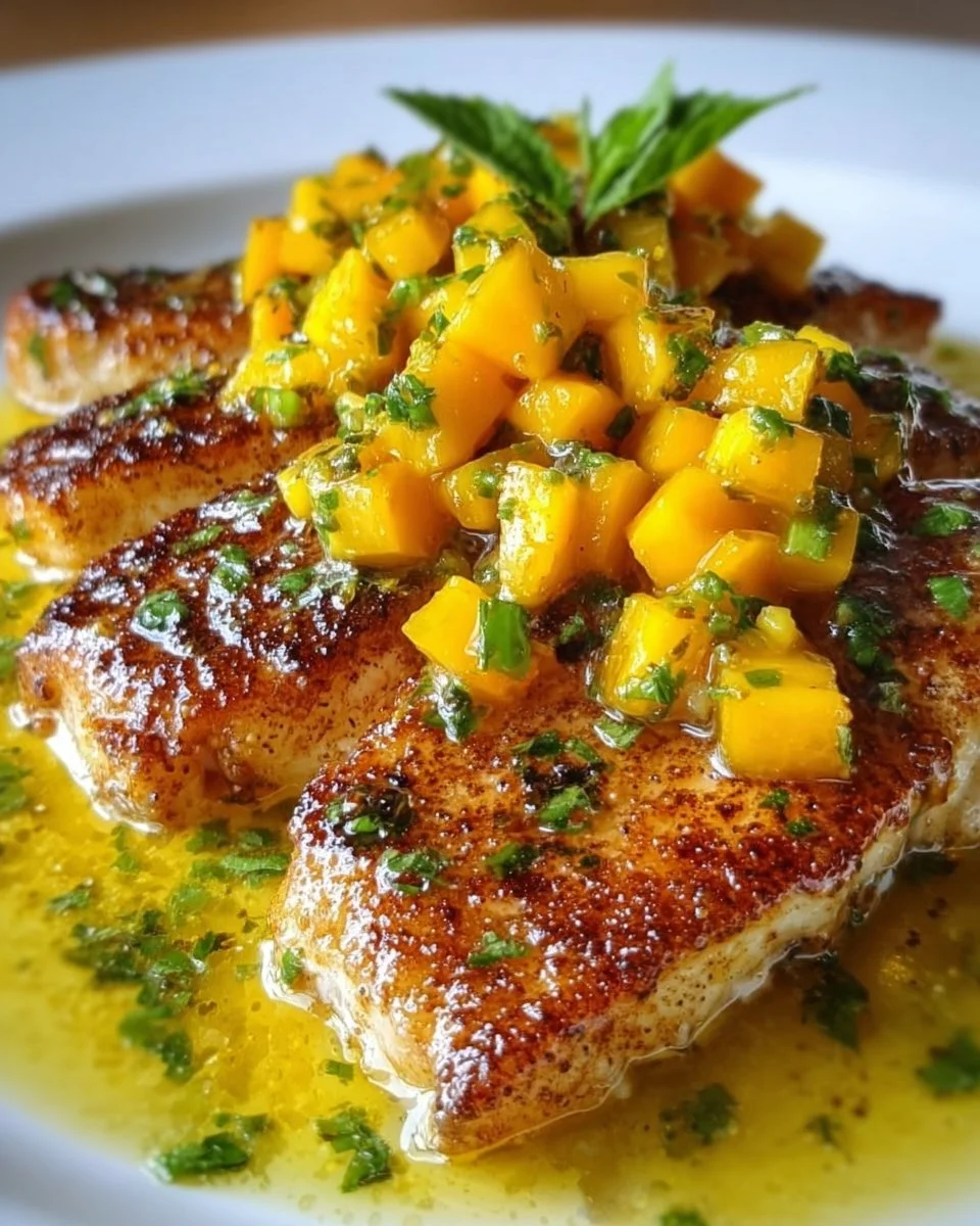 Grilled Mahi Mahi with Mango Lime Butter sauce
