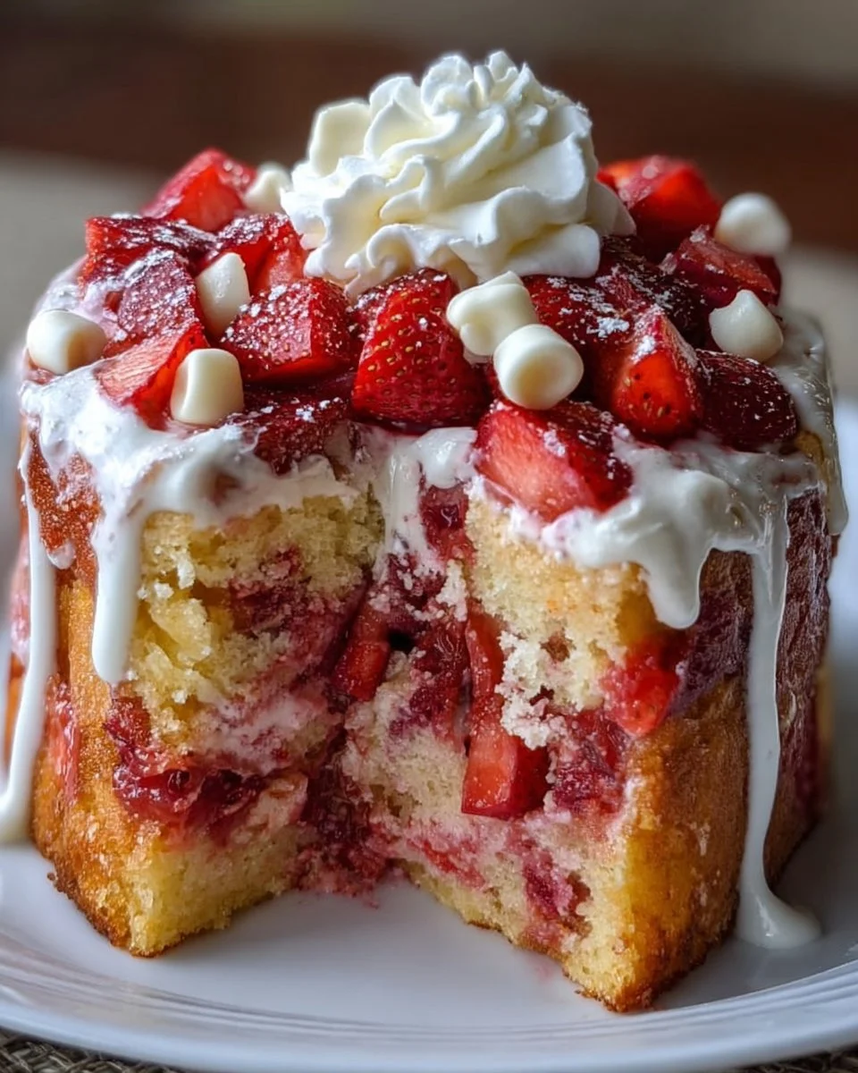 Strawberry Earthquake Cake