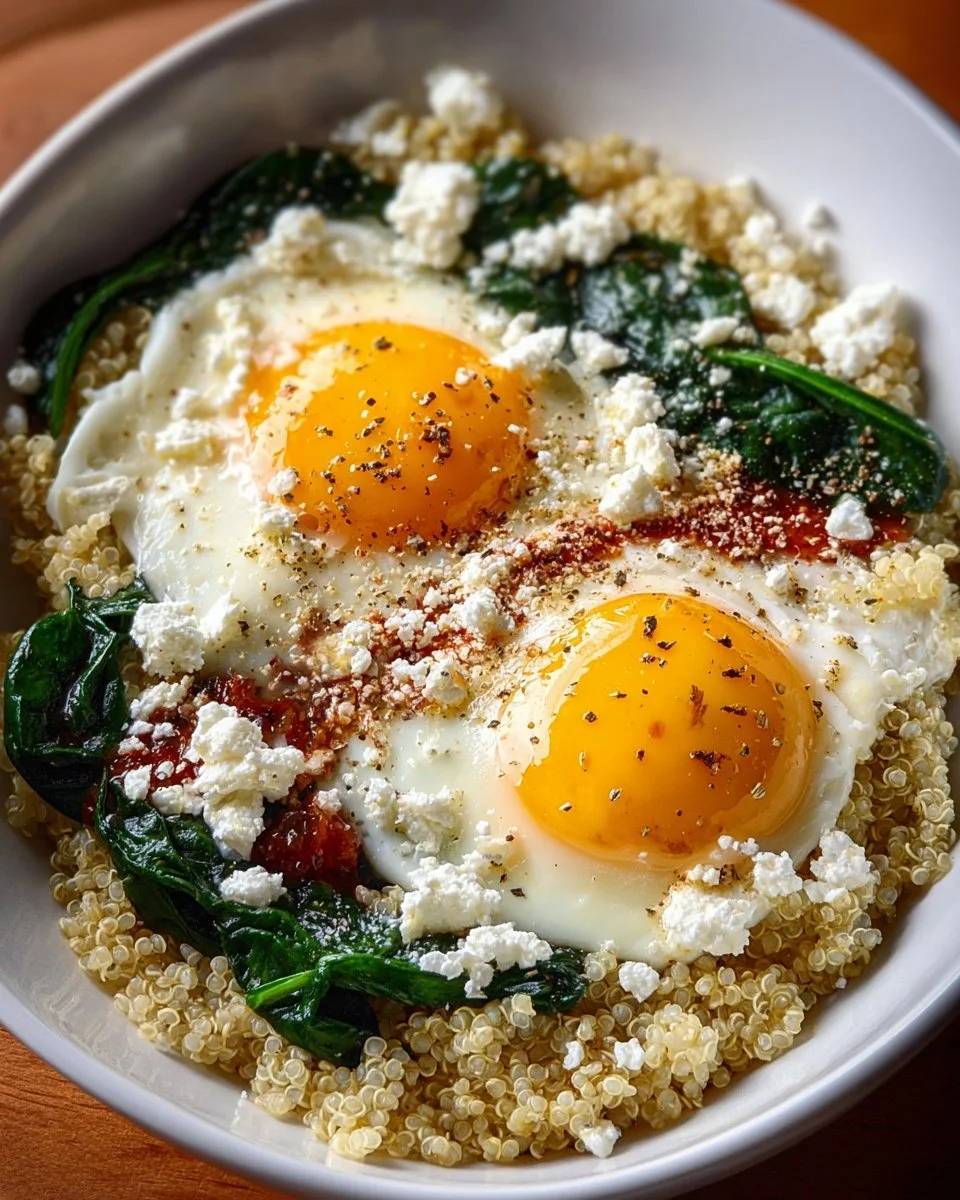 Breakfast Bowl with Egg, Spinach &amp; Feta