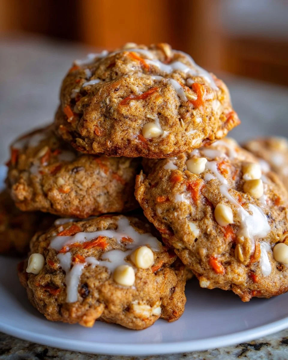 Delicious homemade Carrot Cake Cookies with frosting