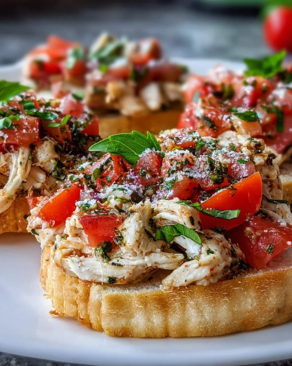 Delicious Chicken Bruschetta Casserole with tomatoes and herbs