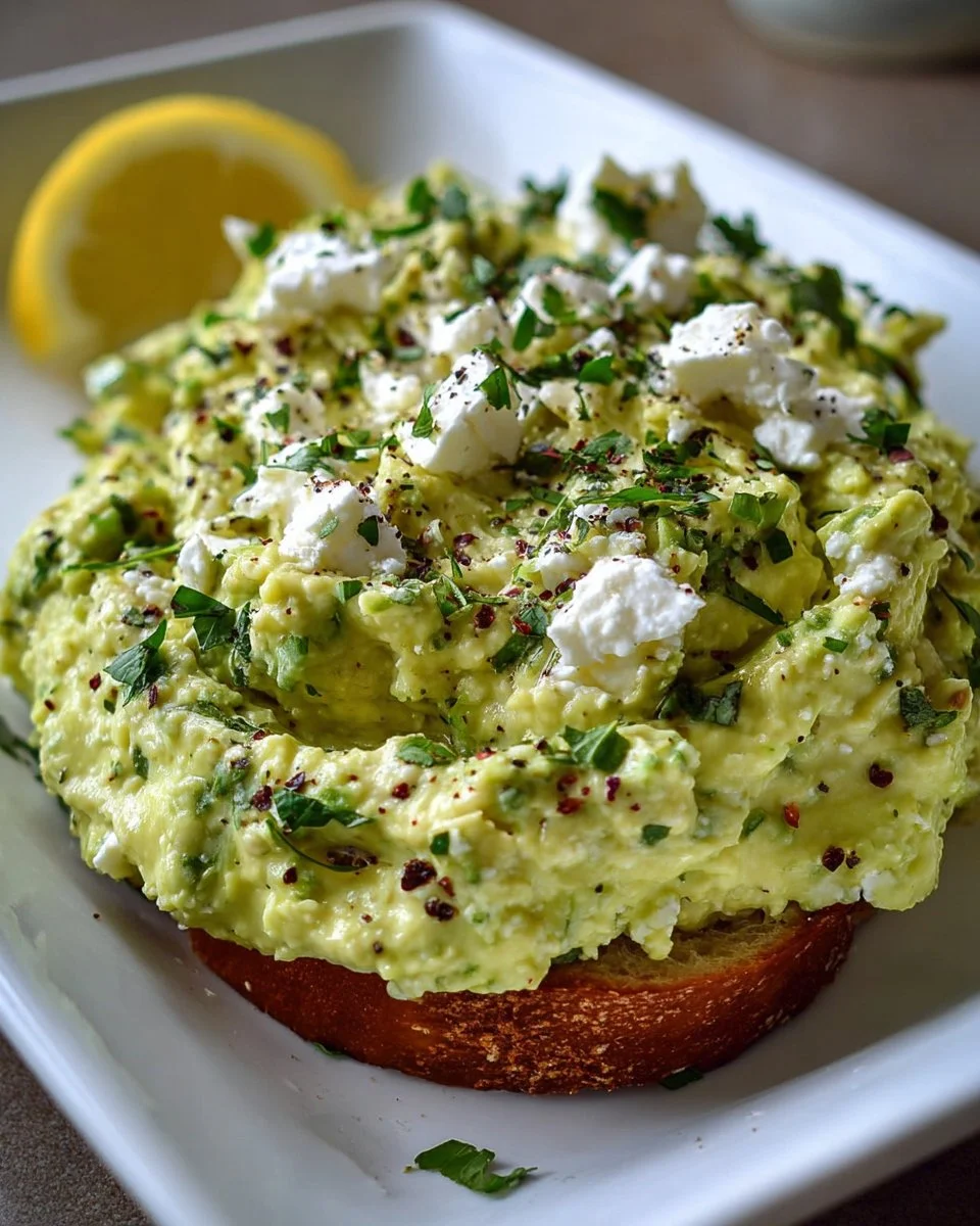 Creamy avocado feta dip served in a bowl with fresh vegetables for dipping.