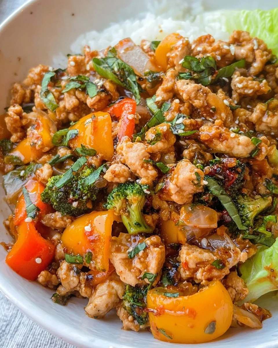 Asian Ground Chicken Stir Fry